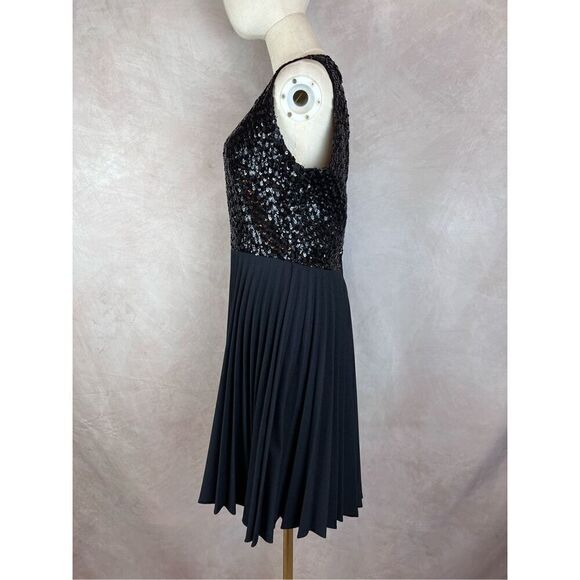 Vintage 50s Cocktail Dress Black Sequin Pleated Cocktail dress by Sherbet Origin - Picture 3 of 7